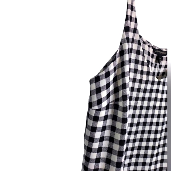 BANANA Republic Black & White Checkered Spaghetti Top Size Medium Petite NWT - Picture 3 of 5